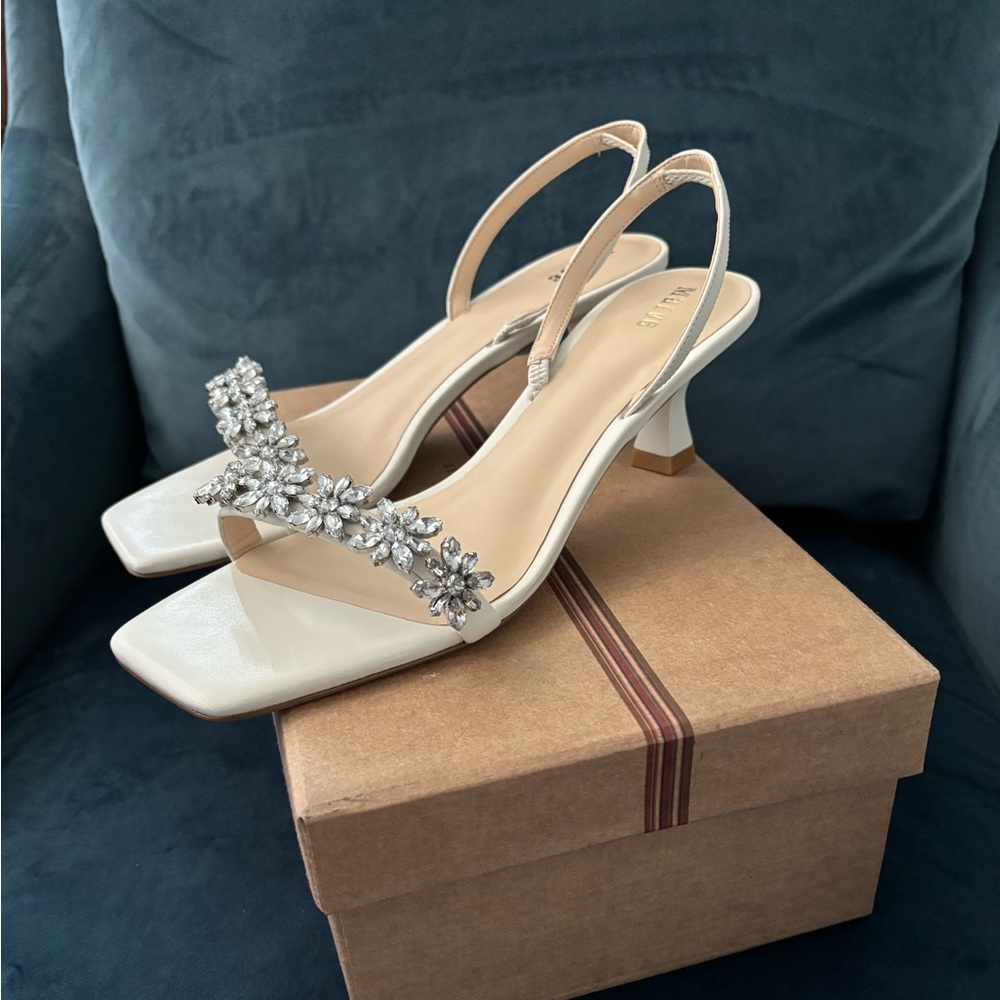 NIB Anthropologie Maeve Kitten Heel Gem sandal